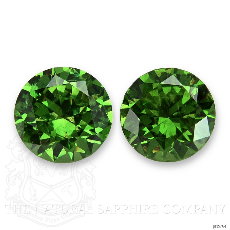 2.10 Ct.Tw. Green Demantoid Garnet Pair from Russia