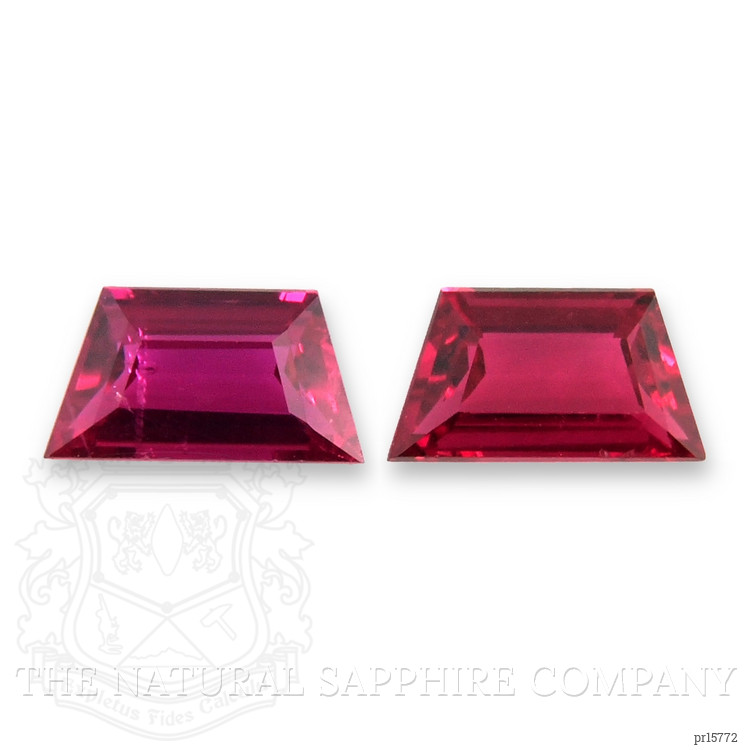 0.70 Ct.Tw. Purplish Red Ruby Pair from Mozambique