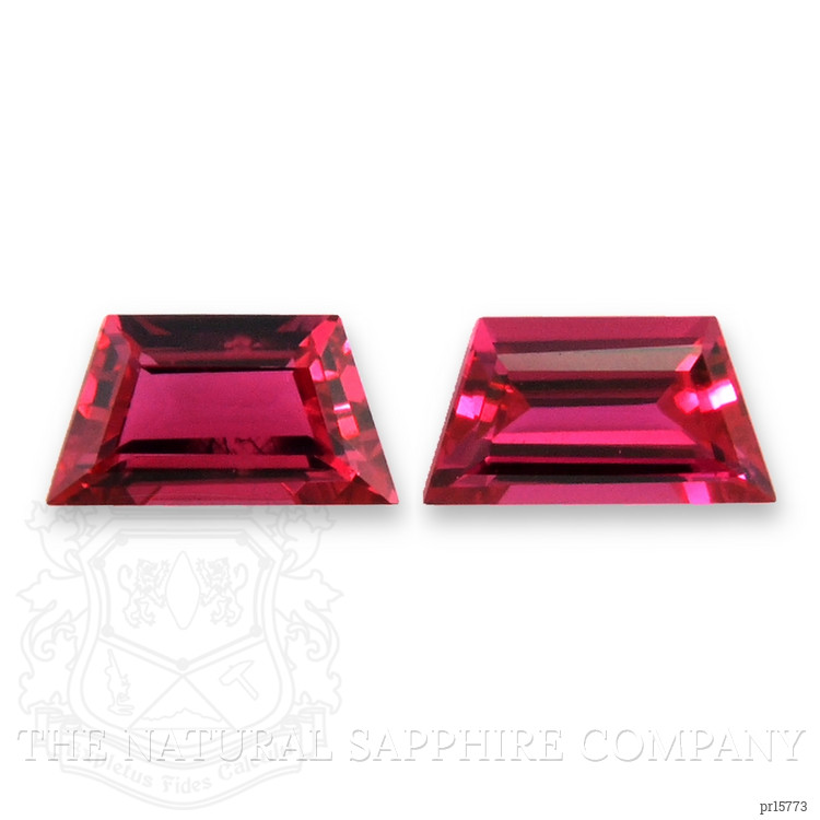 0.64 Ct.Tw. Pinkish Red Ruby Pair from Mozambique