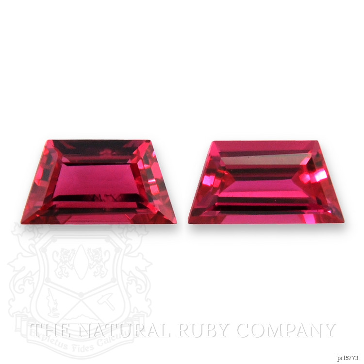 0.64 Ct.Tw. Pinkish Red Ruby Pair from Mozambique