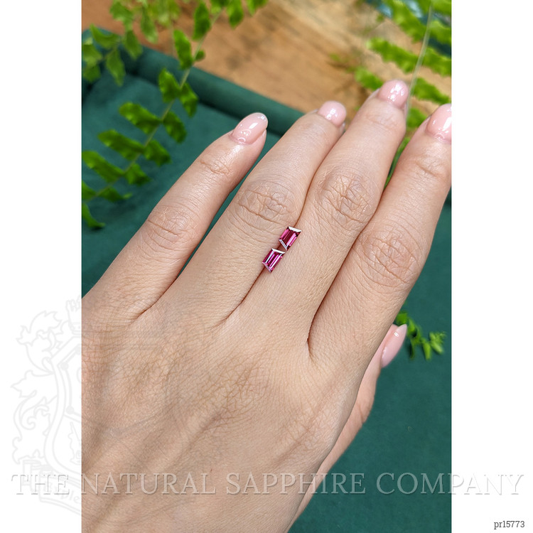 0.64 Ct.Tw. Pinkish Red Ruby Pair from Mozambique