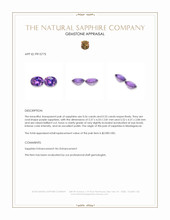 1.09&nbsp;Ct.Tw.Total Carat Weight Purple Sapphire Pair from Madagascar Appraisal