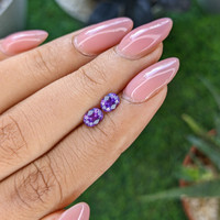 1.09 Ct.Tw.Total Carat Weight Purple Sapphire Pair from Madagascar Life Style