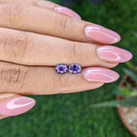 1.07 Ct.Tw.Total Carat Weight Purple Sapphire Pair from Madagascar Life Style
