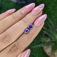 1.07&nbsp;Ct.Tw.Total Carat Weight Purple Sapphire Pair from Madagascar Life Style
