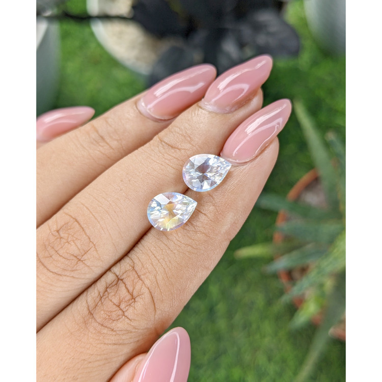 3.60 Ct.Tw. White Moonstone Pair from Madagascar