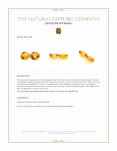 1.47 Ct.Tw.Total Carat Weight Yellow Sapphire Pair from Ceylon (Sri Lanka) Appraisal