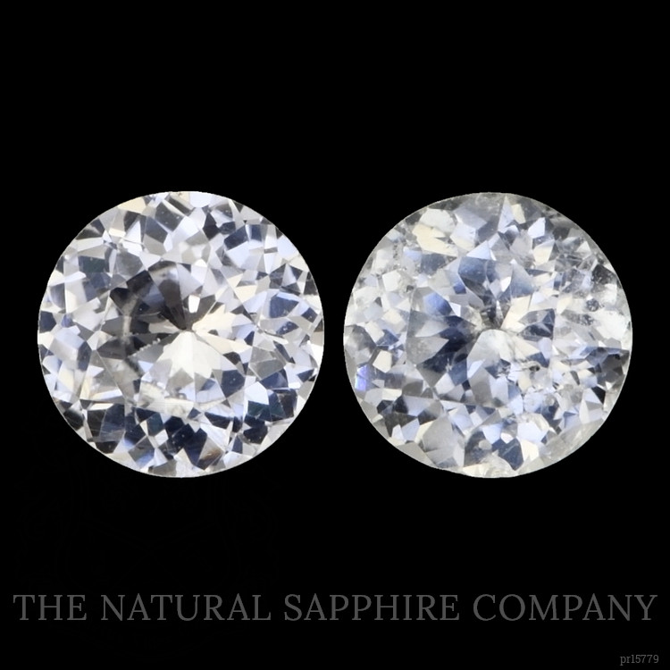 1.98 Ct.Tw. White Sapphire Pair from Ceylon (Sri Lanka)