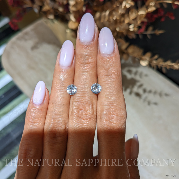 1.98 Ct.Tw. White Sapphire Pair from Ceylon (Sri Lanka)
