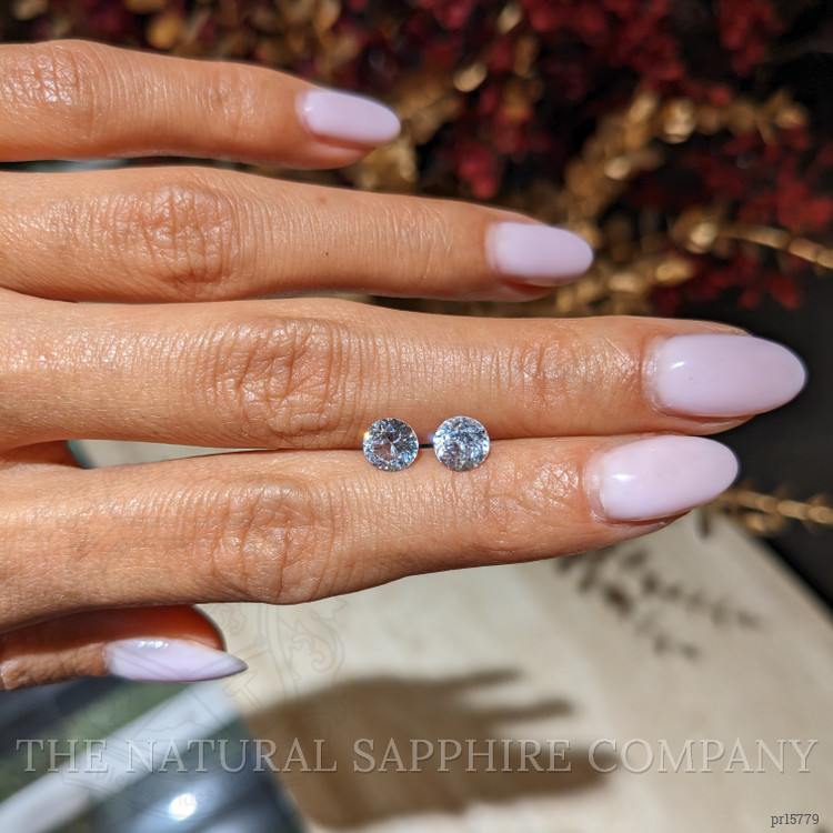 1.98 Ct.Tw. White Sapphire Pair from Ceylon (Sri Lanka)