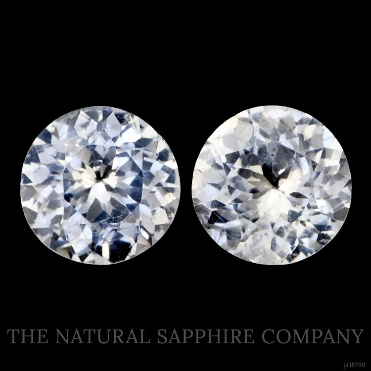 1.72 Ct.Tw. White Sapphire Pair from Ceylon (Sri Lanka)