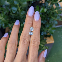 1.72&nbsp;Ct.Tw.Total Carat Weight White Sapphire Pair from Ceylon (Sri Lanka) Life Style