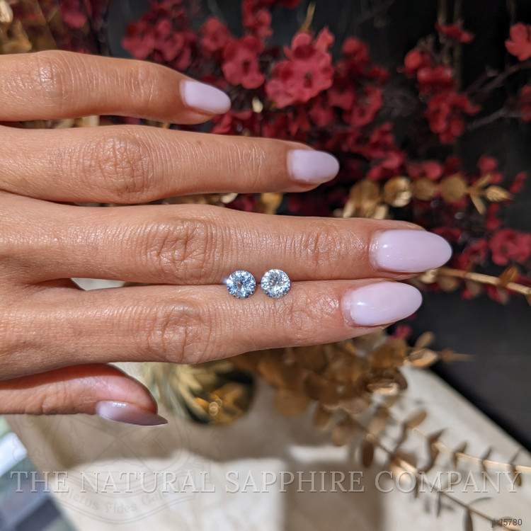 1.72 Ct.Tw. White Sapphire Pair from Ceylon (Sri Lanka)