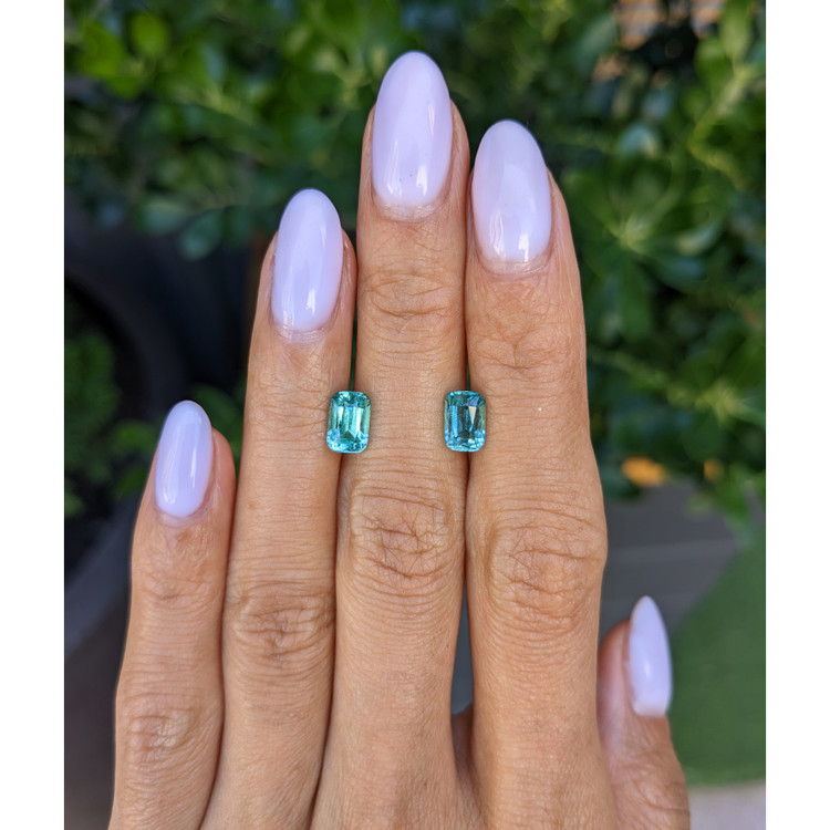 2.60 Ct.Tw. Greenish Blue Tourmaline Pair from Brazil