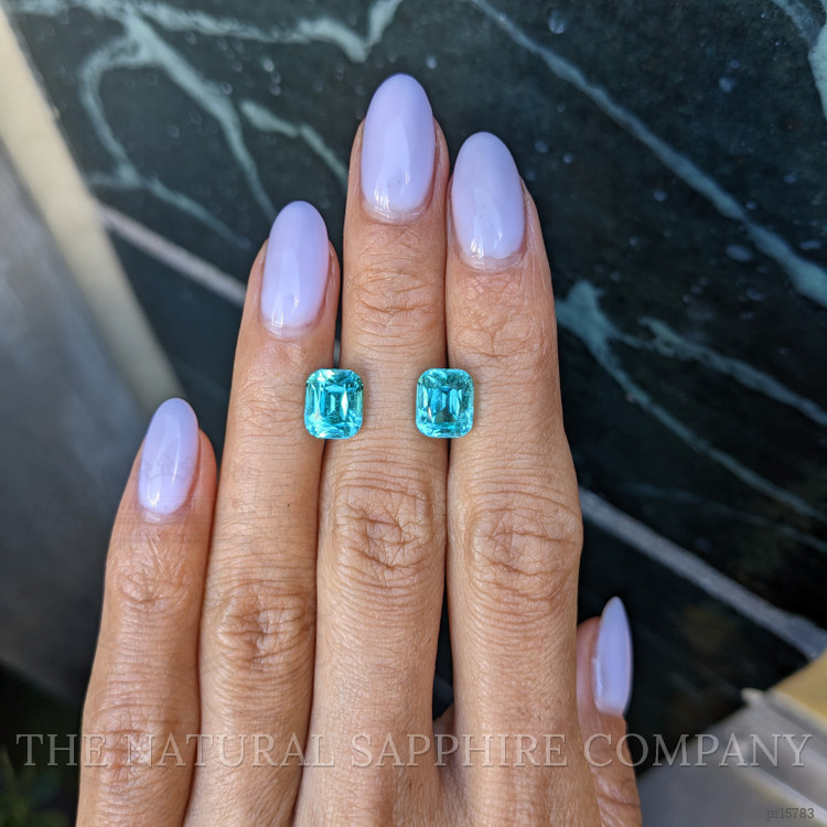 6.02 Ct.Tw. Greenish Blue Tourmaline Pair from Brazil