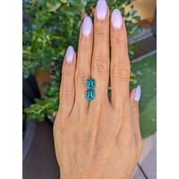 7.66 Ct.Tw.Total Carat Weight Greenish Blue Tourmaline Pair from Brazil Life Style