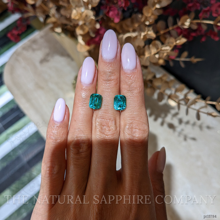 7.66 Ct.Tw. Greenish Blue Tourmaline Pair from Brazil