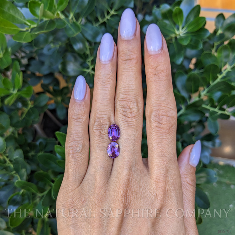 4.53 Ct.Tw. Pinkish Purple Sapphire Pair from Ceylon (Sri Lanka)