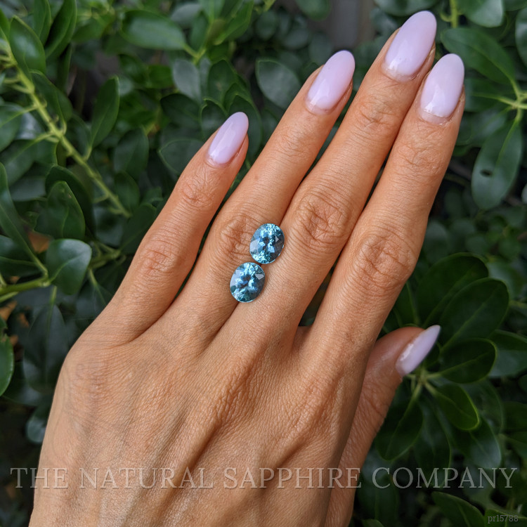 4.96 Ct.Tw. Blue Aquamarine Pair from Tanzania