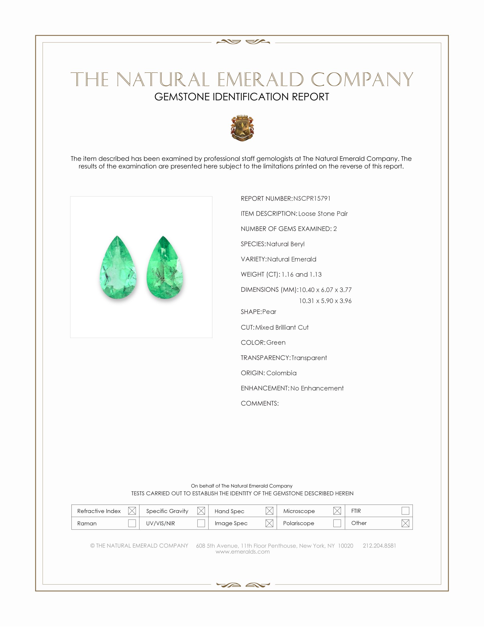 2.29 Ct.Tw. Emerald Pair from Colombia