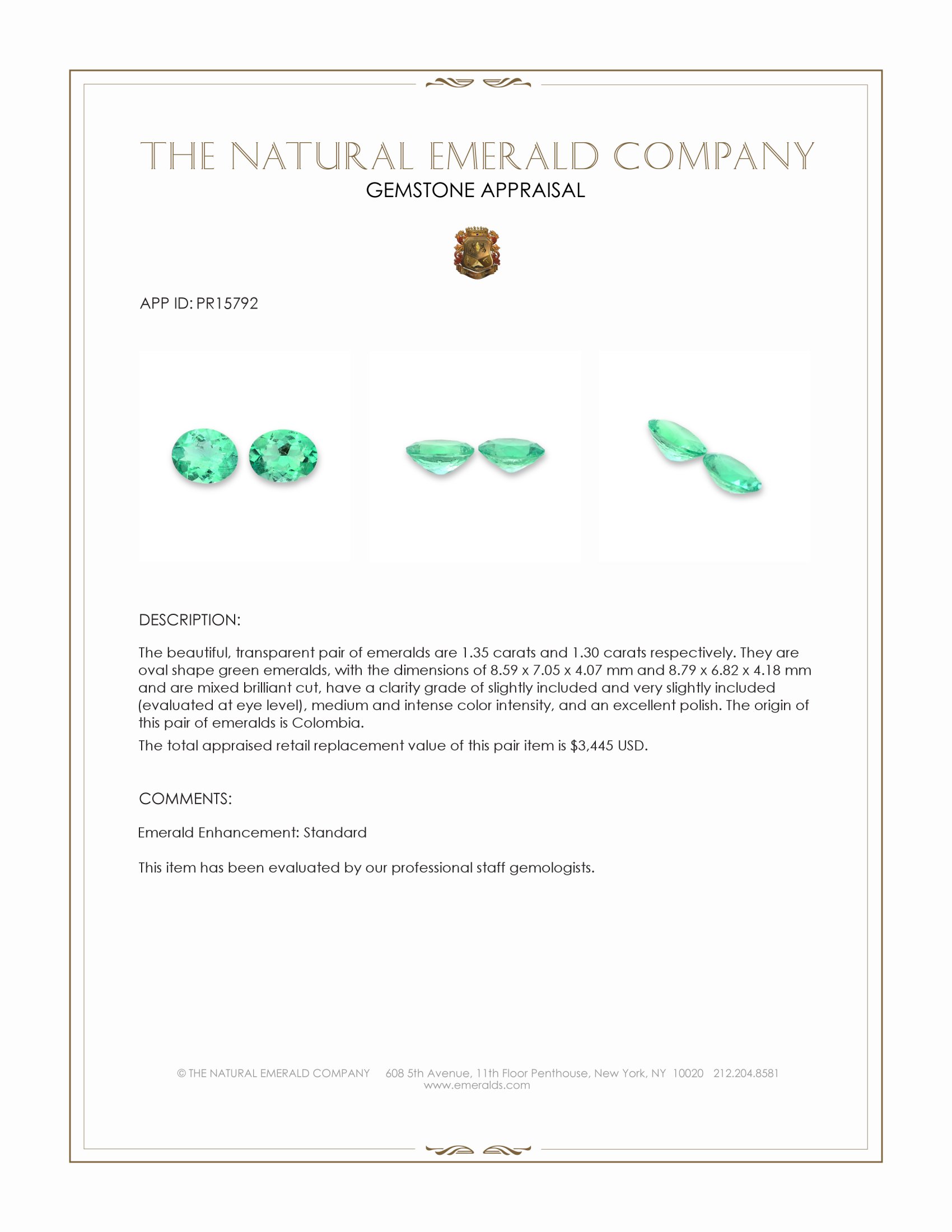 2.65 Ct.Tw. Emerald Pair from Colombia