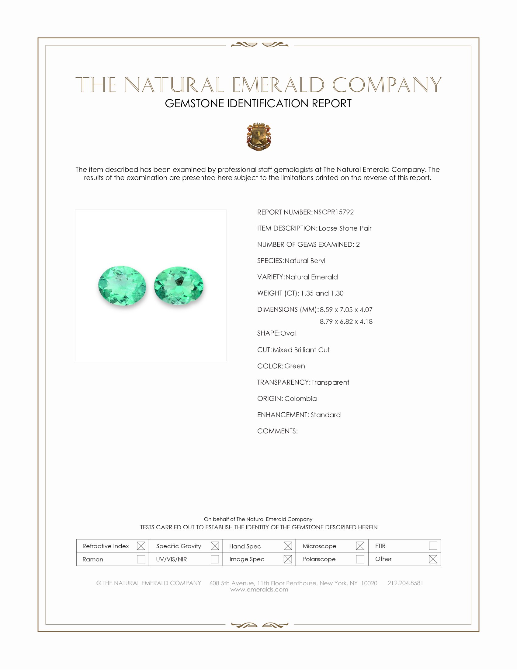 2.65 Ct.Tw. Emerald Pair from Colombia