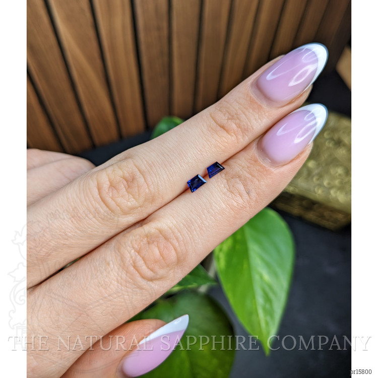 0.48 Ct.Tw. Blue Sapphire Pair from Ceylon (Sri Lanka)