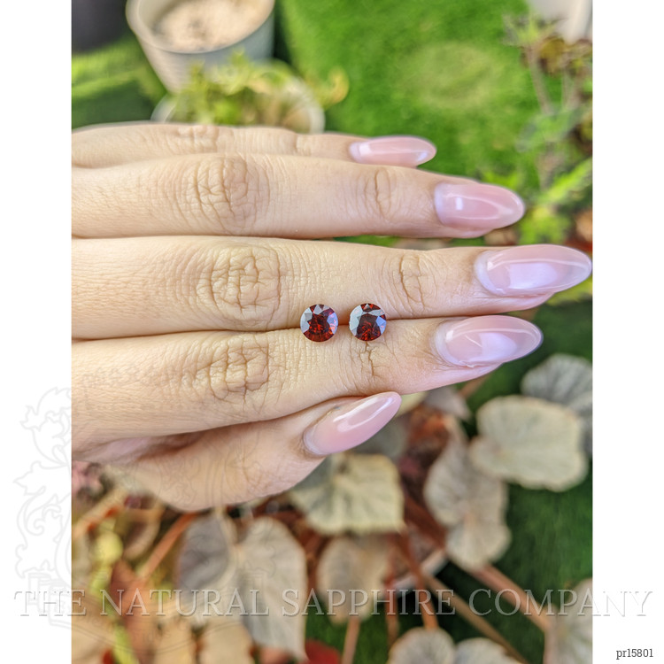 2.42 Ct.Tw. Reddish Orange Hessonite Garnet Pair from Madagascar
