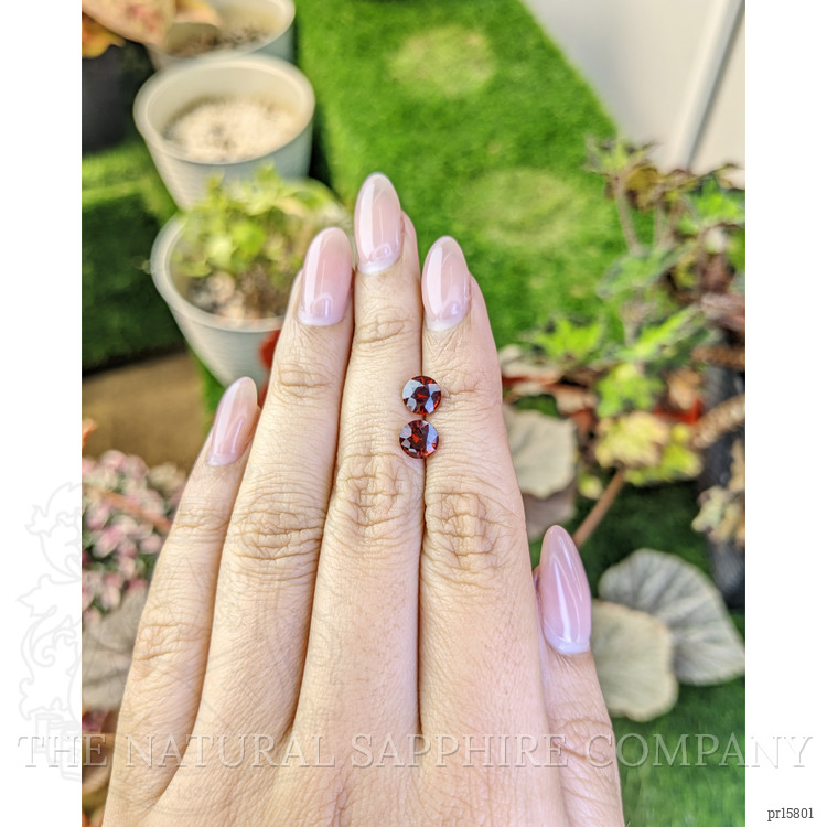 2.42 Ct.Tw. Reddish Orange Hessonite Garnet Pair from Madagascar