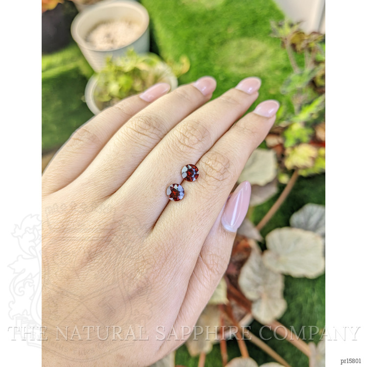 2.42 Ct.Tw. Reddish Orange Hessonite Garnet Pair from Madagascar
