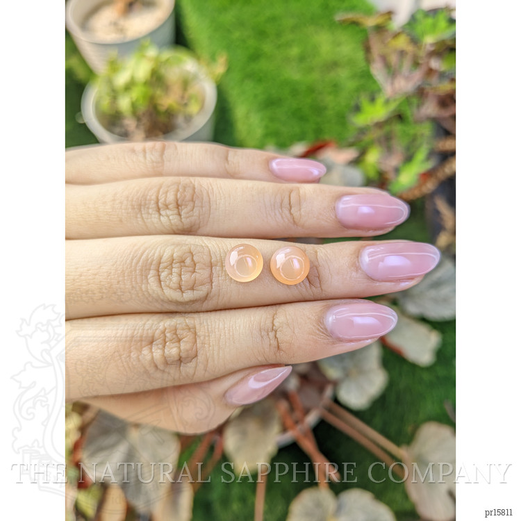 4.71 Ct.Tw. Peach Cabochon Moonstone Pair from Ceylon (Sri Lanka)