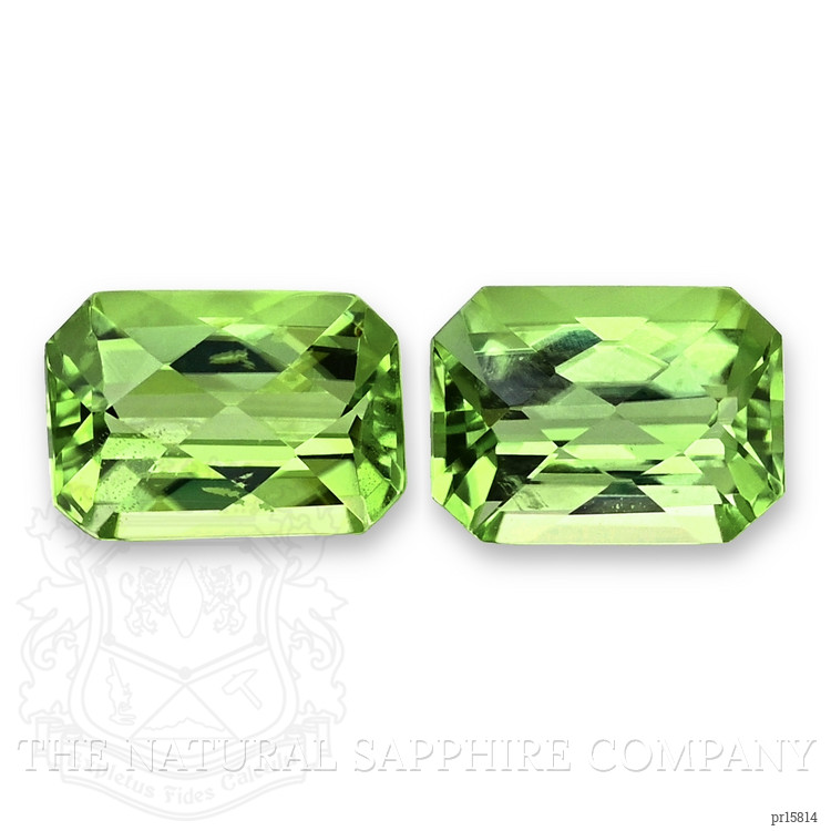 2.27 Ct.Tw. Green (Lime Green) Peridot Pair from Brazil