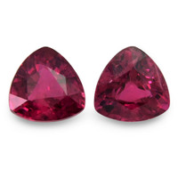 0.85 Ct.Tw.Total Carat Weight Purplish Red Ruby Pair from Mozambique Video