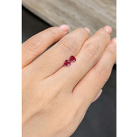 0.85 Ct.Tw.Total Carat Weight Purplish Red Ruby Pair from Mozambique Life Style