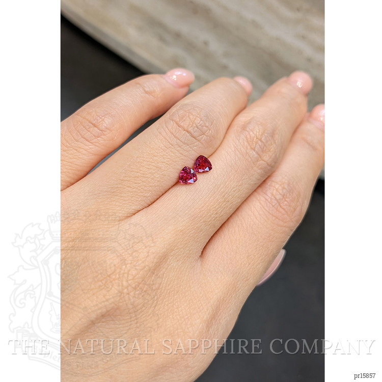 0.85 Ct.Tw. Purplish Red Ruby Pair from Mozambique