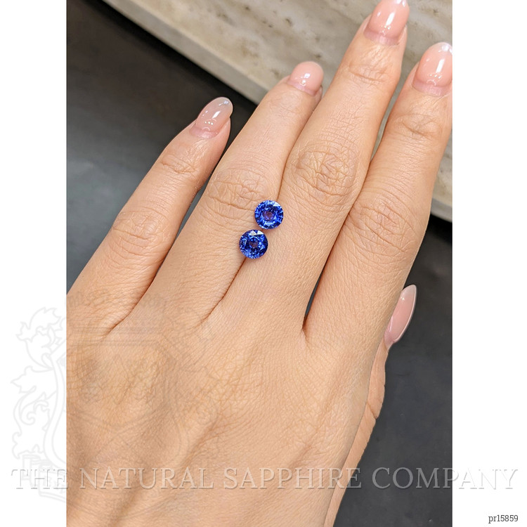 2.16 Ct.Tw. Blue Sapphire Pair from Ceylon (Sri Lanka)
