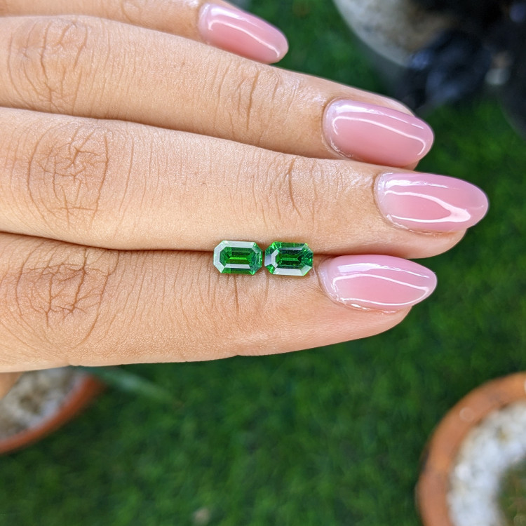 1.31 Ct.Tw. Tsavorite Garnet Pair from Tanzania