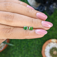0.85&nbsp;Ct.Tw.Total Carat Weight Tsavorite Garnet Pair from Tanzania Life Style