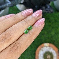0.85 Ct.Tw.Total Carat Weight Tsavorite Garnet Pair from Tanzania Life Style