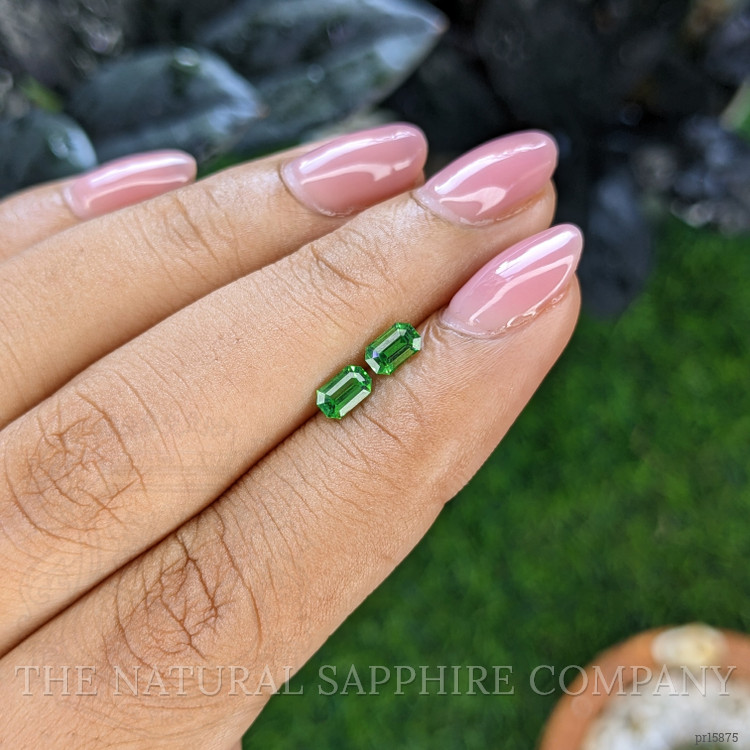 0.76 Ct.Tw. Tsavorite Garnet Pair from Tanzania
