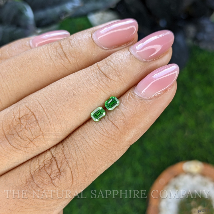 0.53 Ct.Tw. Tsavorite Garnet Pair from Tanzania