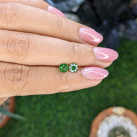 0.84&nbsp;Ct.Tw.Total Carat Weight Tsavorite Garnet Pair from Tanzania Life Style