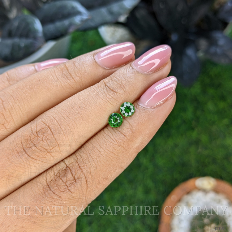 0.84 Ct.Tw. Tsavorite Garnet Pair from Tanzania