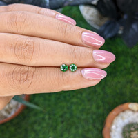 0.60 Ct.Tw.Total Carat Weight Tsavorite Garnet Pair from Tanzania Life Style