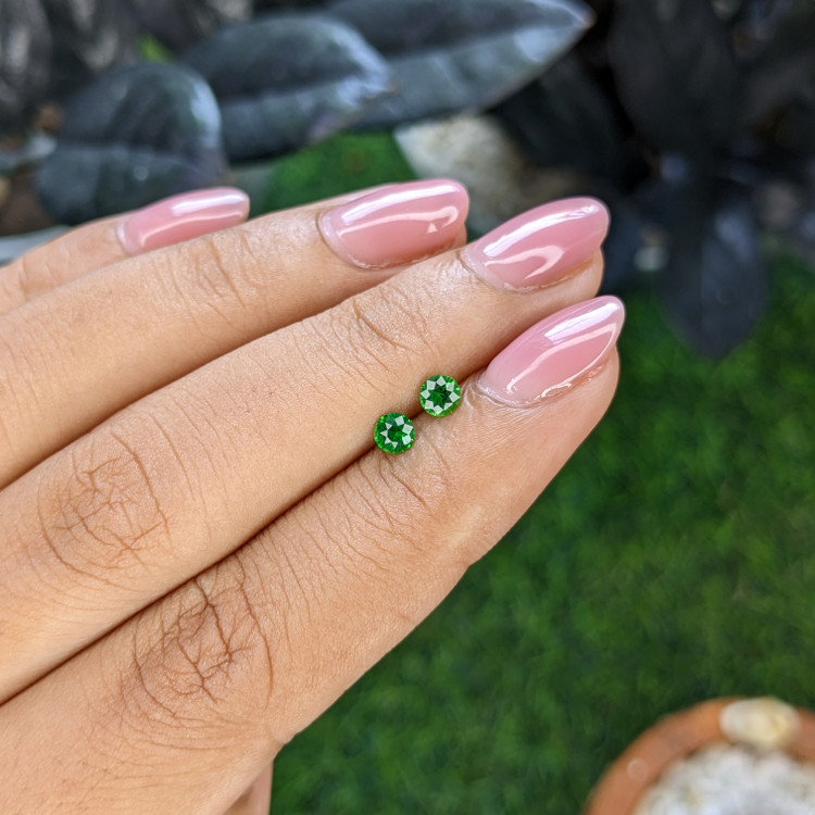 0.42 Ct.Tw. Tsavorite Garnet Pair from Tanzania