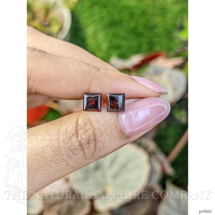 3.08 Ct.Tw. Red Cabochon Almandine Garnet Pair from Ceylon (Sri Lanka)