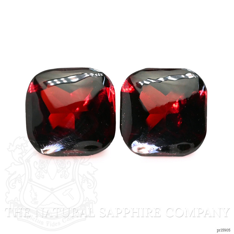 4.84 Ct.Tw. Red Cabochon Almandine Garnet Pair from Ceylon (Sri Lanka)