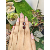 4.84&nbsp;Ct.Tw.Total Carat Weight Red Cabochon Almandine Garnet Pair from Ceylon (Sri Lanka) Life Style