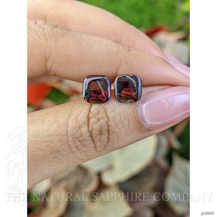 4.84 Ct.Tw. Red Cabochon Almandine Garnet Pair from Ceylon (Sri Lanka)