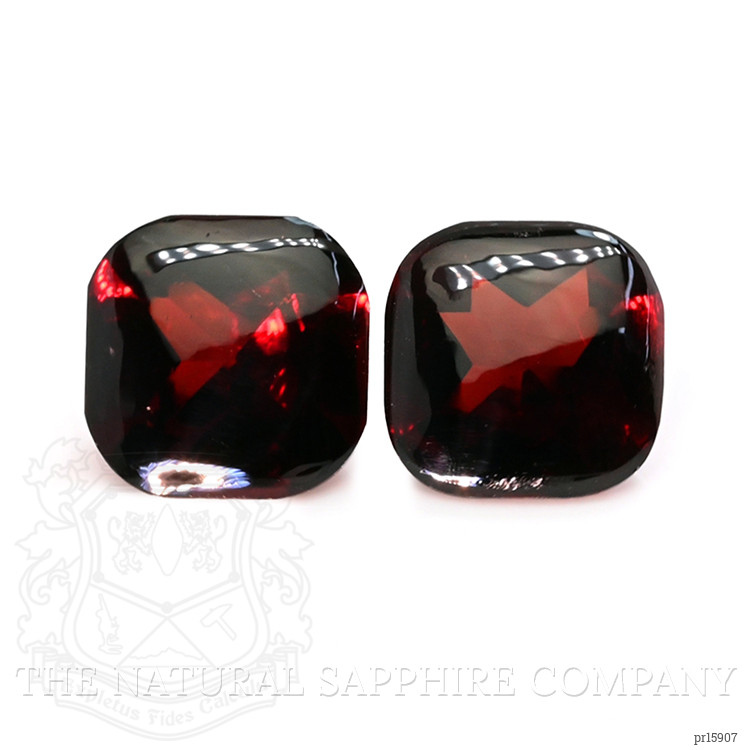 4.68 Ct.Tw. Red Cabochon Almandine Garnet Pair from Ceylon (Sri Lanka)